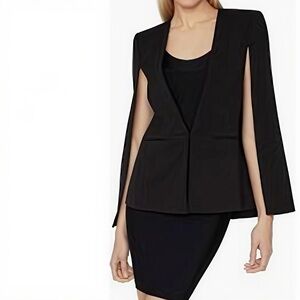 BCBGMaxAzria Black Satin-Trim Blazer